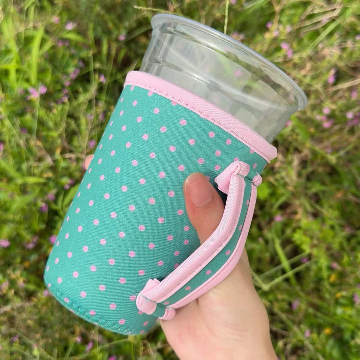 Iced Coffee Sleeve with Bound Handle