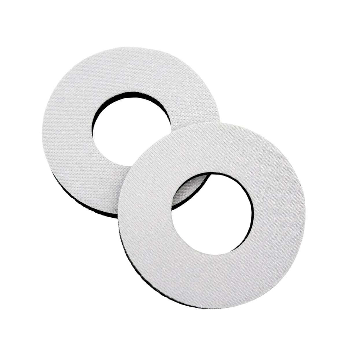 Two white-faced grip rings for printing