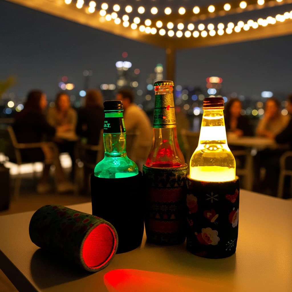 LED Stubby Holder custom neoprene drink sleeve