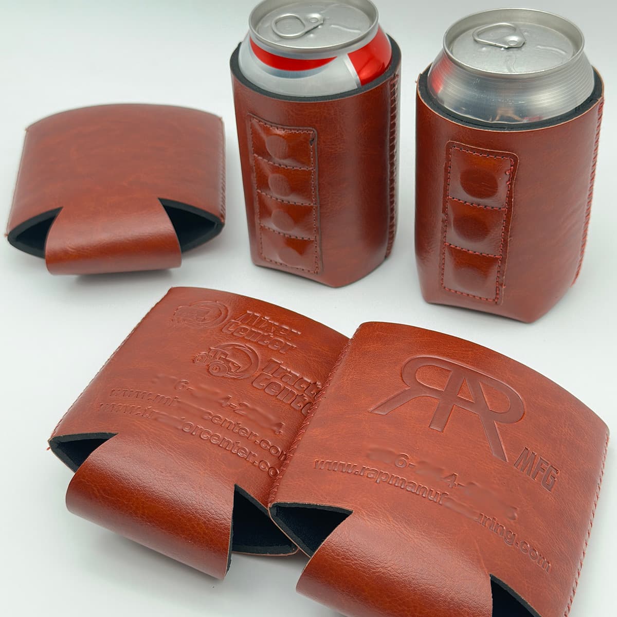 PU Leather Can Cooler custom neoprene drink sleeve