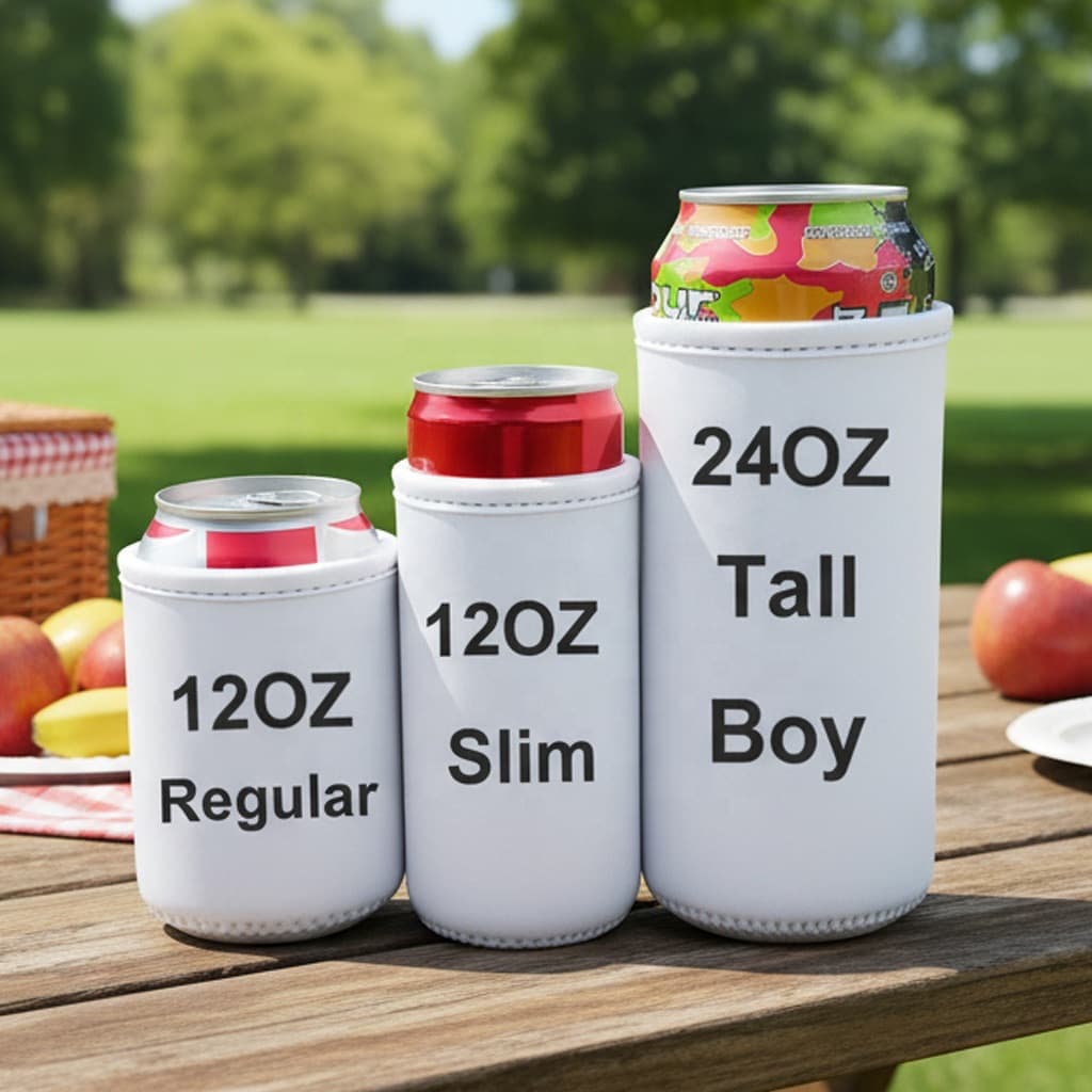 Sewn-In Bottom Can Cooler custom neoprene drink sleeve