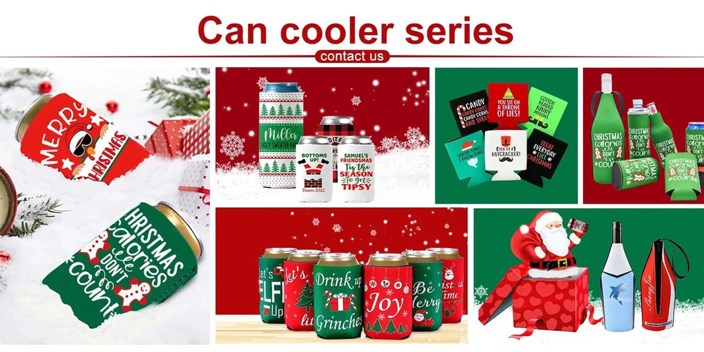 Custom printed can cooler collection