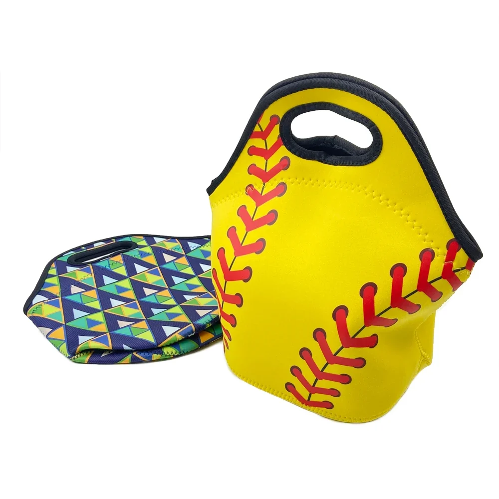 Printed lunch bag shown upright and folded flat