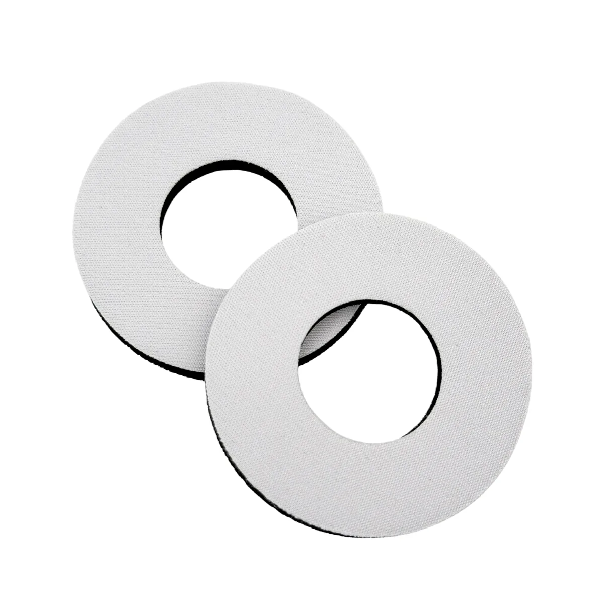 Two white-faced grip rings for printing