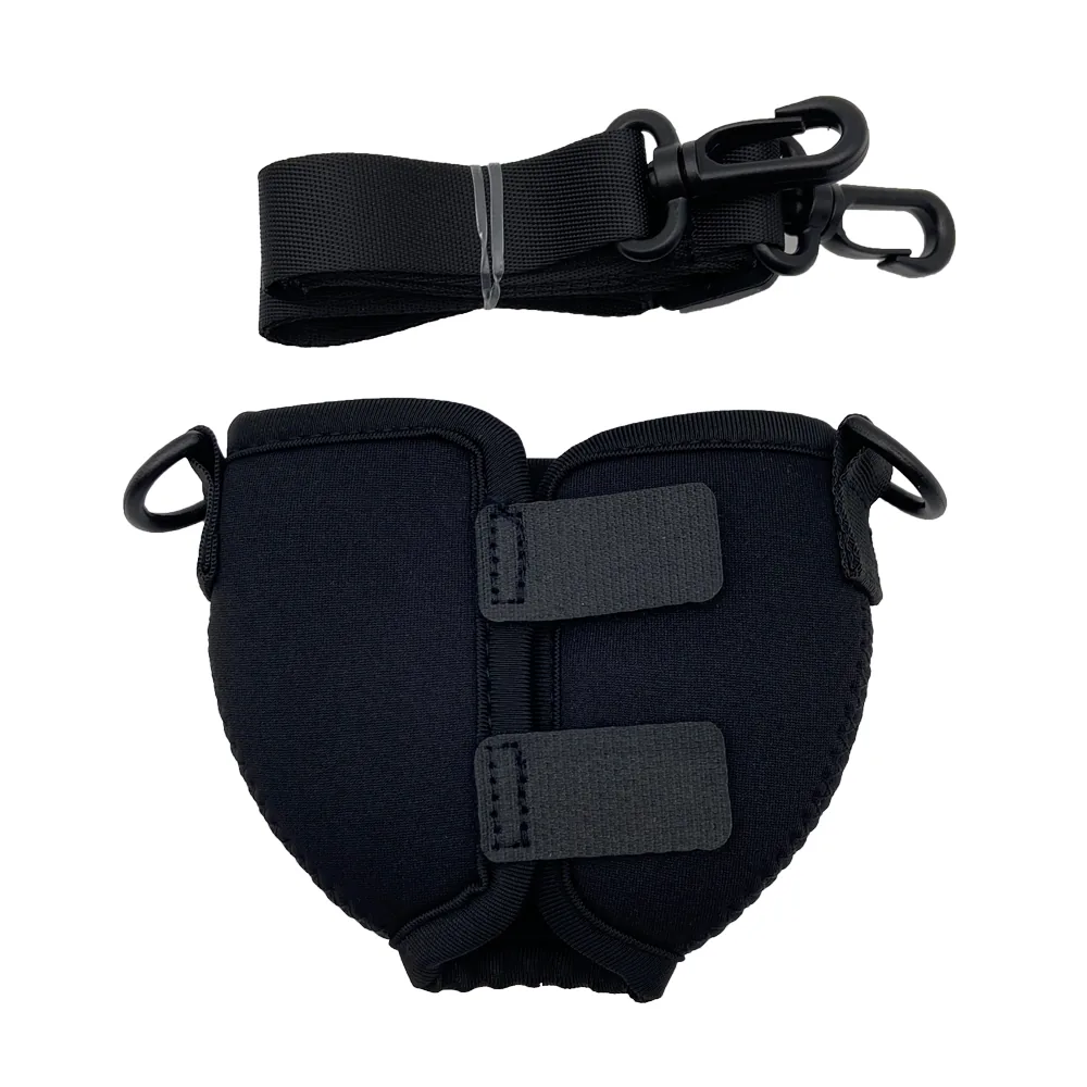 Rear view of the two hook-and-loop tabs and detached lanyard