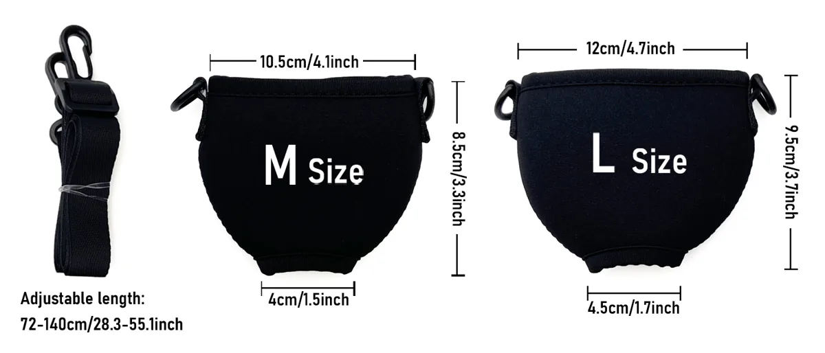 Medium and large flat measurements and adjustable lanyard reference