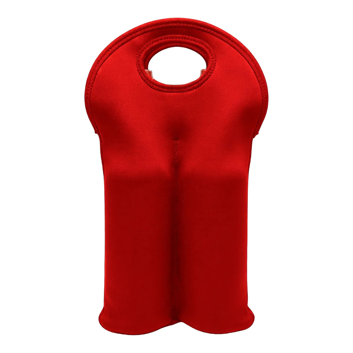 Plain red double wine bottle carrier